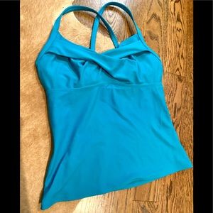 Blue Athleta swim top 36b